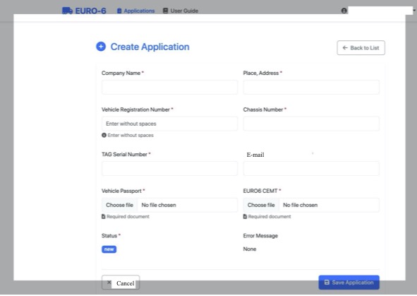 Application Form